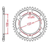 MTX 60 Tooth Rear Sprocket for Aprilia 125 RS-4 2014