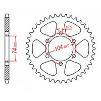 MTX 43 Tooth Rear Sprocket for Kawasaki H1 Mach III 1973-1974