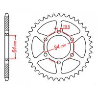 MTX 43 Tooth Rear Sprocket for Suzuki GS400B 1977-1979