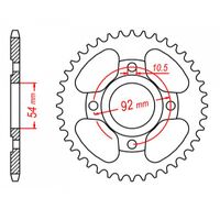 MTX 44 Tooth Rear Sprocket for Yamaha SR185 1983