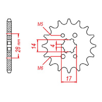 Supersprox 13 Tooth Steel Front Sprocket for Honda CRF125F 2013-2023