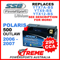SSB 12V 290 CCA Polaris 500 Outlaw 2006-2007 LFP14H-BS Lithium Battery