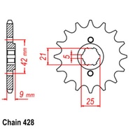 Supersprox 19 Tooth Steel Front Sprocket for Yamaha XT350 1985-1999