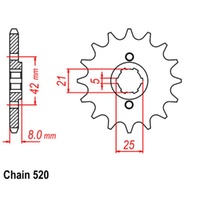 Supersprox 13 Tooth Steel Front Sprocket for Yamaha TT600R 1997