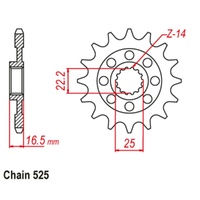 Supersprox 15 Tooth Steel Front Sprocket for Ducati 848 EVO 2011-2013