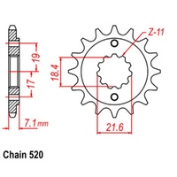 Supersprox 14 Tooth Steel Front Sprocket for Honda CRF250L 2012-2020