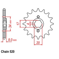 Supersprox 14 Tooth Steel Front Sprocket for Honda XR250R AUSTRALIA 1986-1987