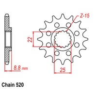 Supersprox 14 Tooth Steel Front Sprocket for KTM 350 XCFW 2012-2014