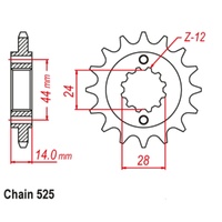 Supersprox 17 Tooth Steel Front Sprocket for Honda VT750S 2012-2015