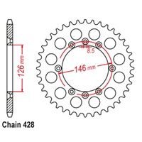Supersprox 50 Tooth Steel Rear Sprocket for Suzuki TS125ER 1985
