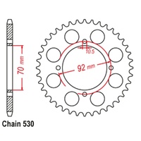 Supersprox 35 Tooth Steel Rear Sprocket for Kawasaki KZ400D 1975-1977