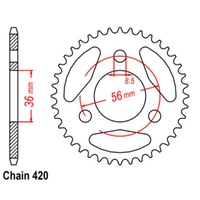Supersprox 28 Tooth Steel Rear Sprocket for Kawasaki KDX50 2003-2007