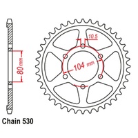 Supersprox 40 Tooth Steel Rear Sprocket for Kawasaki Z550 1982-1990