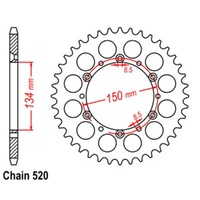 Supersprox  50 Tooth  Steel Rear sprocket for Kawasaki KDX250 1991-1995