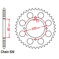Supersprox 43 Tooth Steel Rear Sprocket for Suzuki TU250X 1997-2004