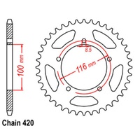 Supersprox 46 Tooth Steel Rear Sprocket for Kawasaki KX60 1994-1995