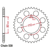 Supersprox 37 Tooth Steel Rear Sprocket for Yamaha XS250 1983