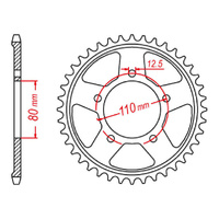 Supersprox 42 Tooth Steel Rear Sprocket for Honda CRF1100L Africa Twin Sports ES - DCT with EERA 2020-2021