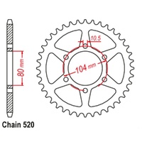 Supersprox 45 Tooth Steel Rear Sprocket for Kawasaki ER6F 650 2006-2013