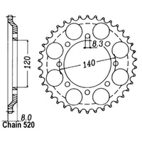 Supersprox 43 Tooth Steel Rear Sprocket for Kawasaki KLR600 1985-1987