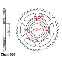 Supersprox 38 Tooth Steel Rear Sprocket for Yamaha FZ750 1985-1987