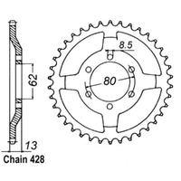 Supersprox 45 Tooth Steel Rear Sprocket for Yamaha XT225 1992-2000