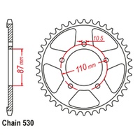 Supersprox  45 Tooth  Steel Rear sprocket for Suzuki GSX600F Katana 1998-2006