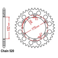 Supersprox 44 Tooth Steel Rear Sprocket for Yamaha TT600S BELGARDA K/START 1995-1998