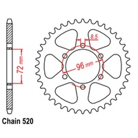 Supersprox 43 Tooth Steel Rear Sprocket for Suzuki SP250 1984