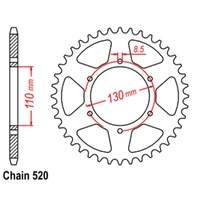 Supersprox 48 Tooth Steel Rear Sprocket for Honda XR200R 1981