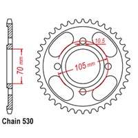 Supersprox 38 Tooth Steel Rear Sprocket for Honda CB250 1975-1977