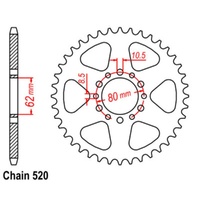 Supersprox  53 Tooth  Steel Rear sprocket for Yamaha XT250T 1985