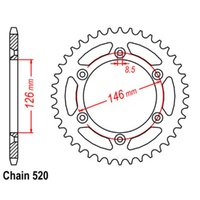 Supersprox  53 Tooth  Steel Rear sprocket for Suzuki RM125 1980-1986