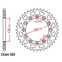 Supersprox 46 Tooth Steel Rear Sprocket for Yamaha YZ450FSP 2021-2022