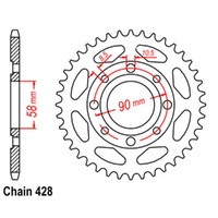 Supersprox 49 Tooth Steel Rear Sprocket for Daelim VL125 FL Daystar II 2009-2011