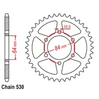 Supersprox  45 Tooth  Steel Rear sprocket for Suzuki GT380 1972-1975