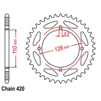 Supersprox 47 Tooth Steel Rear Sprocket for Suzuki RM65 2003-2006