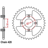 Supersprox 42 Tooth Steel Rear Sprocket for Honda CT110 DUAL RANGE 1979-1980
