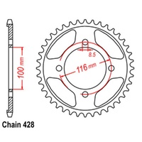 Supersprox 51 Tooth Steel Rear Sprocket for Kawasaki D Tracker 125 2011