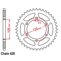 Supersprox 53 Tooth Steel Rear Sprocket for Suzuki TS125ER 1982-1984