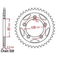 Supersprox 38 Tooth Steel Rear Sprocket for Ducati 906 Paso 1988-1989