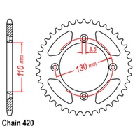 Supersprox 47 Tooth Steel Rear Sprocket for Honda CR80R 1985-1994