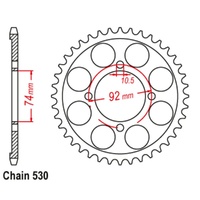 Supersprox 39 Tooth Steel Rear Sprocket for Yamaha RD250 1974-1977