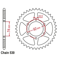 Supersprox 45 Tooth Steel Rear Sprocket for Yamaha XJ550 1981-1983