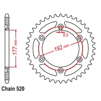 Supersprox 48 Tooth Steel Rear Sprocket for Husqvarna 125 WR Enduro 1983-1984