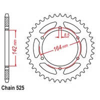 Supersprox 44 Tooth Steel Rear Sprocket for Hyosung GT650R 2004-2015