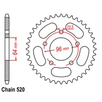 Supersprox 45 Tooth Steel Rear Sprocket for Honda XR200 1982