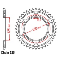 Supersprox 45 Tooth Steel Rear Sprocket for KTM 990 Adventure R 2009