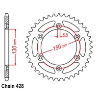 Supersprox 54 Tooth Steel Rear Sprocket for Honda CBR250R MC19 1989
