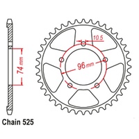 Supersprox 40 Tooth Steel Rear Sprocket for Honda CBR400RR 1989